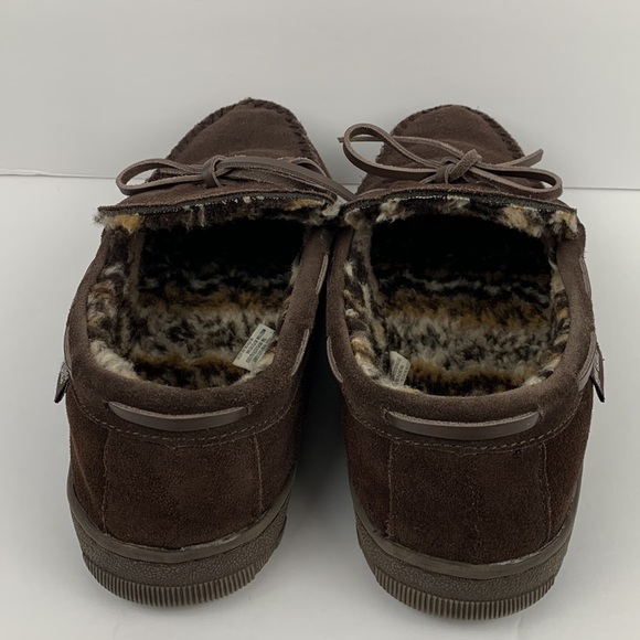 MUK LUKS mens brown cow suede slippers size 11 - Picture 5 of 12